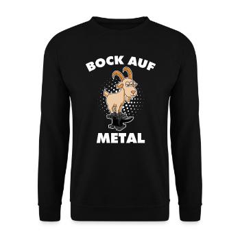 Rock Metal Bock auf Metal - Unisex Pullover - Schwarz - Vorne - Alina (178cm) & Michal (187cm)