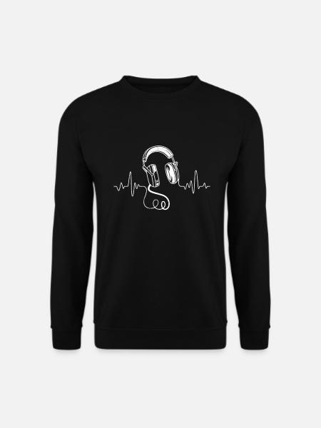 Kopfhörer Beats Mein Herz schlägt für DJ Festival - Unisex Pullover - Schwarz