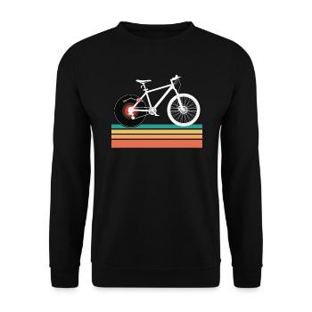 Fahrrad Reifen Vinyl DJ Schallplatte genug Vinyl - Unisex Pullover - Schwarz - Vorne - Alina (178cm) & Michal (187cm)