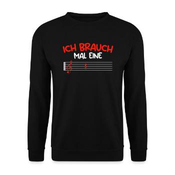 Musiker ich brauche mal eine Pause Noten - Unisex Pullover - Schwarz - Vorne - Alina (178cm) & Michal (187cm)