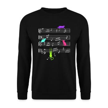 Katzenjammer Katzen Fan Music Notes - Unisex Sweatshirt - black - Front - Alina (178cm) & Michal (187cm)