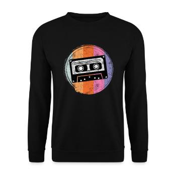 Radio Kinder aus den 90er Walkman Kassetten - Unisex Pullover - Schwarz - Vorne - Alina (178cm) & Michal (187cm)
