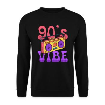 Musik ich habe den Vibe 90er - Unisex Pullover - Schwarz - Vorne - Alina (178cm) & Michal (187cm)