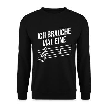 Musiker ich brauch mal eine Pause Musik Noten - Unisex Pullover - Schwarz - Vorne - Alina (178cm) & Michal (187cm)