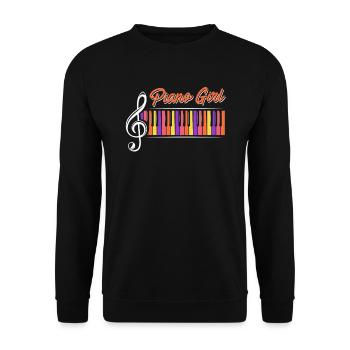 Music I am a piano girl piano - Unisex Sweatshirt - black - Front - Alina (178cm) & Michal (187cm)