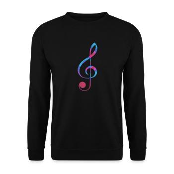 clef j'aime les notes de musique - Sweat-shirt Unisexe - noir - Devant - Alina (178cm) & Michal (187cm)