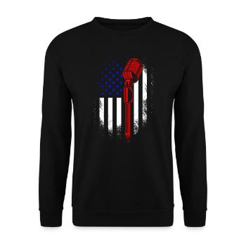 USA drapeau chanteur chanteur américain chantant - Sweat-shirt Unisexe - noir - Devant - Alina (178cm) & Michal (187cm)