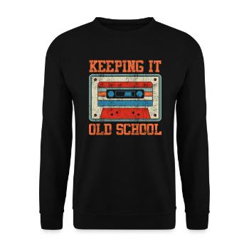 Garder les cassettes de magnétophone à cassettes de la vieille école - Sweat-shirt Unisexe - noir - Devant - Alina (178cm) & Michal (187cm)