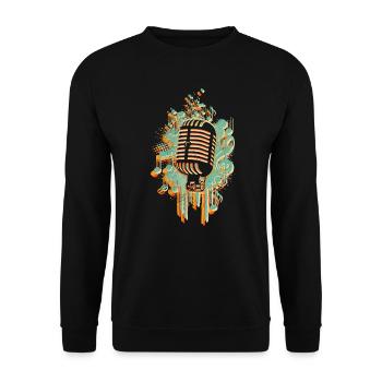 J’adore les notes de chant de microphone de musique - Sweat-shirt Unisexe - noir - Devant - Alina (178cm) & Michal (187cm)