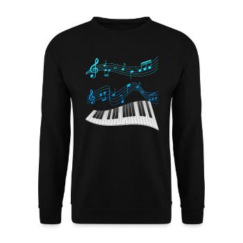 music play piano pianist i love sheet music - Unisex Sweatshirt - black - Front - Alina (178cm) & Michal (187cm)
