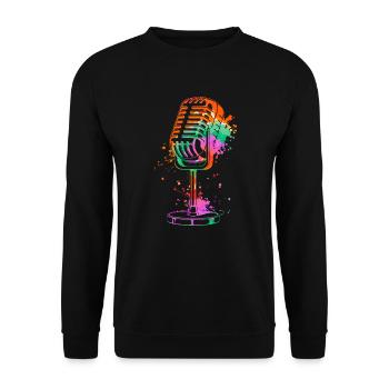 Microphone je suis un chanteur je suis un chanteur chante - Sweat-shirt Unisexe - noir - Devant - Alina (178cm) & Michal (187cm)