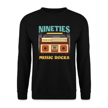 La musique des années quatre-vingt-dix rock Je suis des années 90 - Sweat-shirt Unisexe - noir - Devant - Alina (178cm) & Michal (187cm)