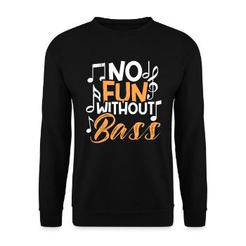 Ohne Bass kein Spaß Musik Noten - Unisex Pullover - Schwarz - Vorne - Alina (178cm) & Michal (187cm)