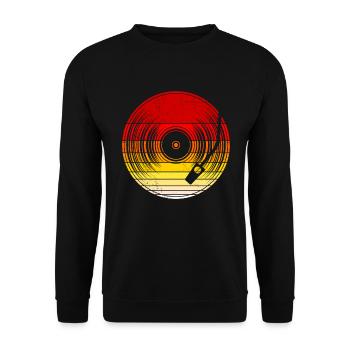 Musiker DJ nichts besseres als Vinyl - Unisex Pullover - Schwarz - Vorne - Alina (178cm) & Michal (187cm)