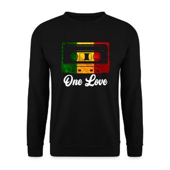 Baladeur Cassette Enregistreur One Love Cassette - Sweat-shirt Unisexe - noir - Devant - Alina (178cm) & Michal (187cm)