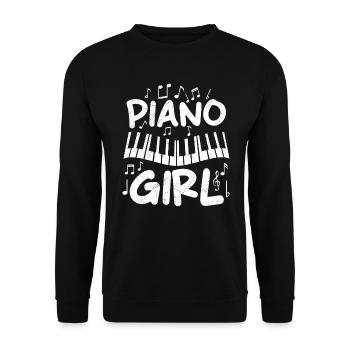 Classical Sheet Music I am a Piano Girl Piano - Unisex Sweatshirt - black - Front - Alina (178cm) & Michal (187cm)
