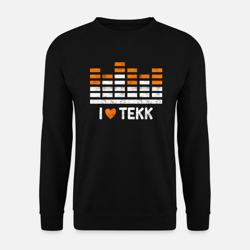 Club DJ Musik ich liebe TEKK Techno - Unisex Pullover - Schwarz