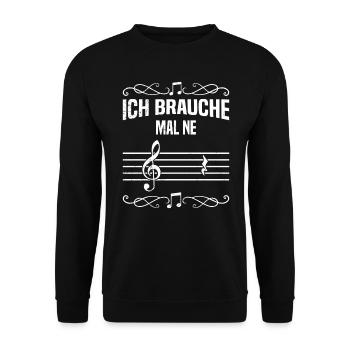 Musiker ich brauche mal ne Pause Musik Noten - Unisex Pullover - Schwarz - Vorne - Alina (178cm) & Michal (187cm)