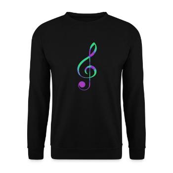 clef I love music sheet music - Unisex Sweatshirt - black - Front - Alina (178cm) & Michal (187cm)