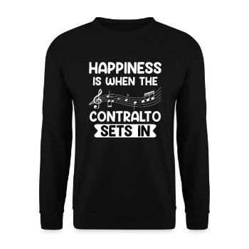 Musiker Glück ist wenn der Alt einsetzt Noten - Unisex Pullover - Schwarz - Vorne - Alina (178cm) & Michal (187cm)
