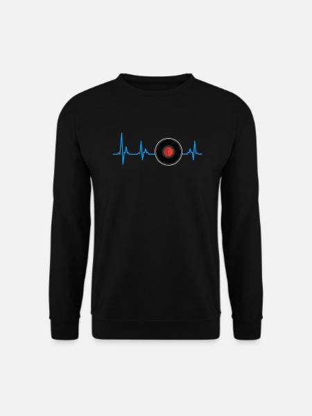 Musiker Disko DJ Mein Herz schlägt für Vinyl - Unisex Pullover - Schwarz