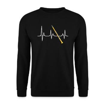 Fanfare Jazz mein Herz Beats pour clarinette - Sweat-shirt Unisexe - noir - Devant - Alina (178cm) & Michal (187cm)