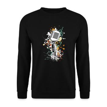 Musicien Chanteur Orchestre Microphone Je veux chanter - Sweat-shirt Unisexe - noir - Devant - Alina (178cm) & Michal (187cm)