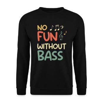 Musik Band ohne Bass kein Spaß Noten - Unisex Pullover - Schwarz - Vorne - Alina (178cm) & Michal (187cm)