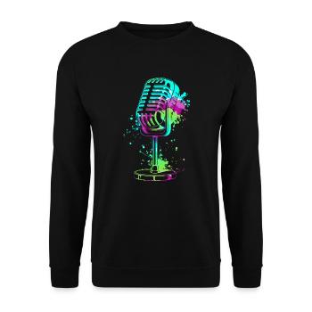 Microphone Je suis chanteur Je suis chanteur Chanter - Sweat-shirt Unisexe - noir - Devant - Alina (178cm) & Michal (187cm)