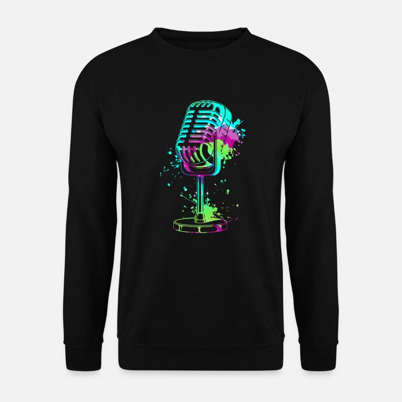Mikrofon Ich bin Sänger Ich bin Sängerin singen - Unisex Pullover - Schwarz