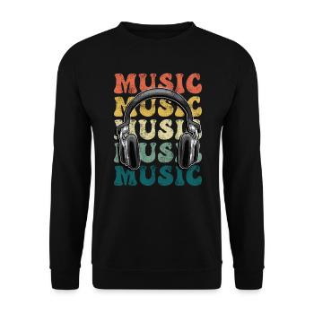 Musik Kopfhörer Disko Club DJ Festival - Unisex Pullover - Schwarz - Vorne - Alina (178cm) & Michal (187cm)