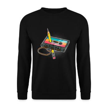 Je suis rétro vintage j’écoute des cassettes - Sweat-shirt Unisexe - noir - Devant - Alina (178cm) & Michal (187cm)