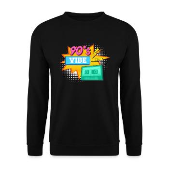 Musik ich habe den Vibe 90er - Unisex Pullover - Schwarz - Vorne - Alina (178cm) & Michal (187cm)