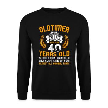 Oldtimer 50e anniversaire 40 ans - Sweat-shirt Unisexe - noir - Devant - Alina (178cm) & Michal (187cm)