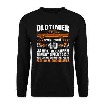 Oldtimer 50e anniversaire 40 ans - Sweat-shirt Unisexe - noir - Devant - Alina (178cm) & Michal (187cm)