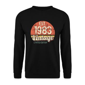 40e anniversaire né en 1983 fête d’anniversaire - Sweat-shirt Unisexe - noir - Devant - Alina (178cm) & Michal (187cm)