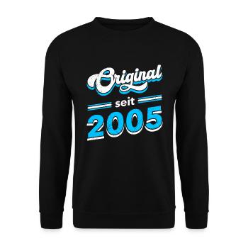 Original since 2005 18 years 18th birthday boy - Unisex Sweatshirt - black - Front - Alina (178cm) & Michal (187cm)