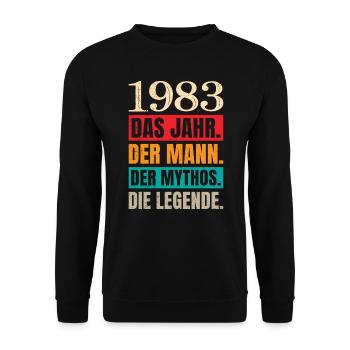 40. Geburtstag Mann 40 Jahre Herren - Unisex Pullover - Schwarz - Vorne - Alina (178cm) & Michal (187cm)