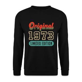 Limitierte 1973 50. Geburtstag 50 Jahre Herren - Unisex Pullover - Schwarz - Vorne - Alina (178cm) & Michal (187cm)