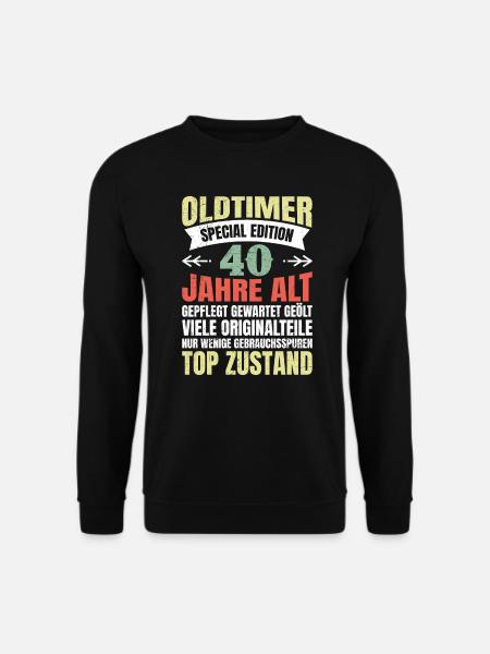 Oldtimer 40 Jahre alt 40. Geburtstag Herren - Unisex Pullover - Schwarz