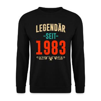 Legendär seit 40 Jahren 40. Geburtstag Vintag - Unisex Pullover - Schwarz - Vorne - Alina (178cm) & Michal (187cm)