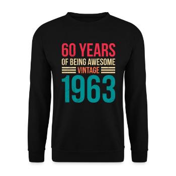 Legendär seit 1963 60. Geburtstag 60 Jahre - Unisex Pullover - Schwarz - Vorne - Alina (178cm) & Michal (187cm)