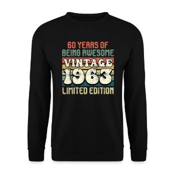 60 ans 60e anniversaire hommes hommes - Sweat-shirt Unisexe - noir - Devant - Alina (178cm) & Michal (187cm)
