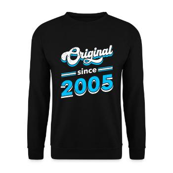 Original since 2005 18 years 18th birthday boy - Unisex Sweatshirt - black - Front - Alina (178cm) & Michal (187cm)