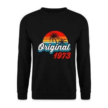Original VIntage 1973 50. Geburtstag 50 Jahre - Unisex Pullover - Schwarz - Vorne - Alina (178cm) & Michal (187cm)