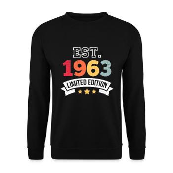 60. Geburtstag Original 1963 60 Jahre - Unisex Pullover - Schwarz - Vorne - Alina (178cm) & Michal (187cm)
