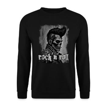 Rock’n’Roll Horreur Punk Zombie Skull - Sweat-shirt Unisexe - noir - Devant - Alina (178cm) & Michal (187cm)