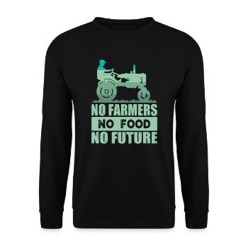 No Farmers No Food No Future Bauerndemo Landwirt - Unisex Pullover - Schwarz - Vorne - Alina (178cm) & Michal (187cm)