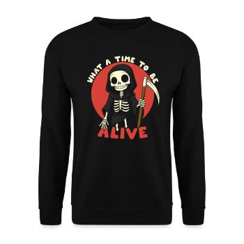 Alive - Unisex Pullover - Schwarz - Vorne - Alina (178cm) & Michal (187cm)