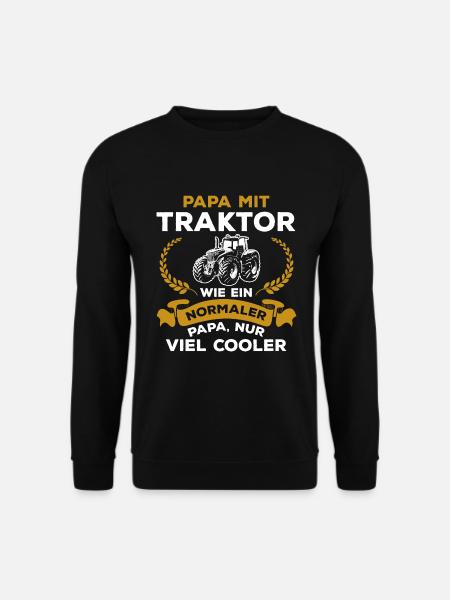 Papa Traktor Wie normaler Nur Cooler Landwirtschaf - Unisex Pullover - Schwarz